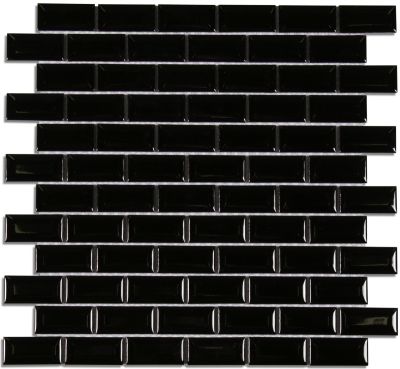 Mozaïek tegels Mini Metro Mosaic Black Gloss Mozaïek 29,8x32,2